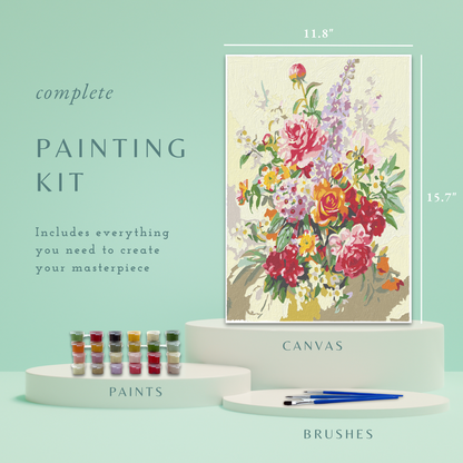 Floral Bloom Paint-by-Numbers Kit