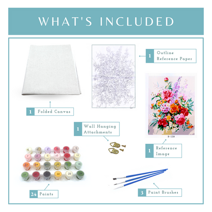 Floral Bloom Paint-by-Numbers Kit